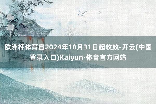欧洲杯体育自2024年10月31日起收效-开云(中国登录入口)Kaiyun·体育官方网站