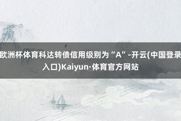 欧洲杯体育科达转债信用级别为“A”-开云(中国登录入口)Kaiyun·体育官方网站