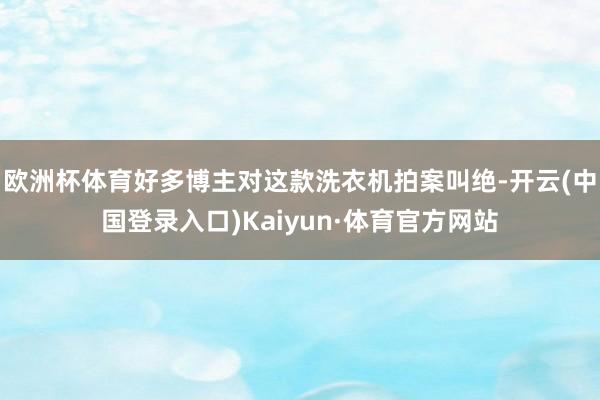 欧洲杯体育好多博主对这款洗衣机拍案叫绝-开云(中国登录入口)Kaiyun·体育官方网站
