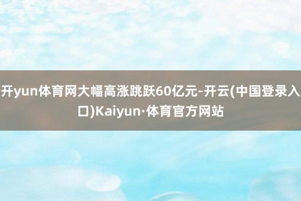 开yun体育网大幅高涨跳跃60亿元-开云(中国登录入口)Kaiyun·体育官方网站