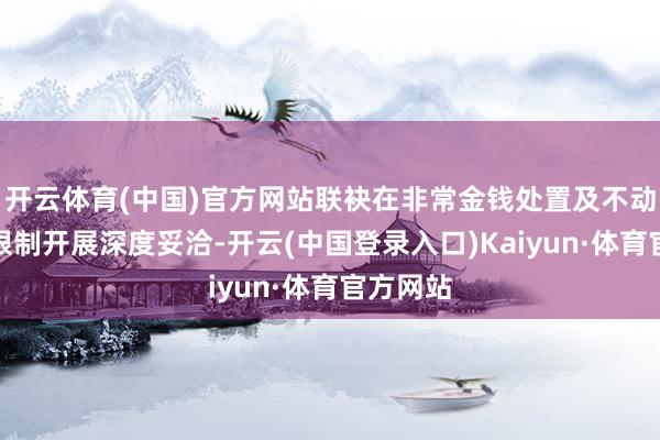 开云体育(中国)官方网站联袂在非常金钱处置及不动产投资限制开展深度妥洽-开云(中国登录入口)Kaiyun·体育官方网站