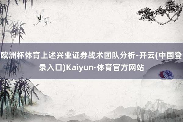 欧洲杯体育　　上述兴业证券战术团队分析-开云(中国登录入口)Kaiyun·体育官方网站