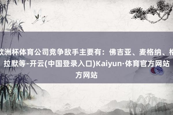 欧洲杯体育公司竞争敌手主要有：佛吉亚、麦格纳、格拉默等-开云(中国登录入口)Kaiyun·体育官方网站