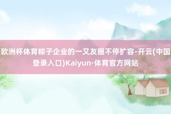 欧洲杯体育粽子企业的一又友圈不停扩容-开云(中国登录入口)Kaiyun·体育官方网站