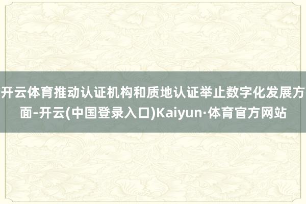 开云体育　　推动认证机构和质地认证举止数字化发展方面-开云(中国登录入口)Kaiyun·体育官方网站