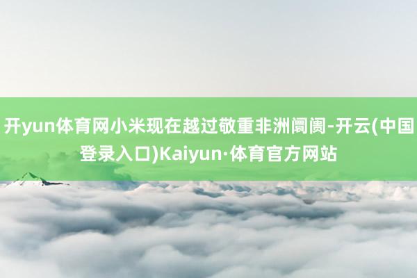 开yun体育网小米现在越过敬重非洲阛阓-开云(中国登录入口)Kaiyun·体育官方网站