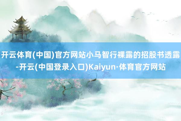 开云体育(中国)官方网站　　小马智行裸露的招股书透露-开云(中国登录入口)Kaiyun·体育官方网站